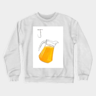 j for juice alphabet illustration Crewneck Sweatshirt